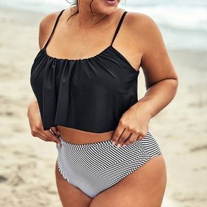 NWT 0X CUPSHE Bikini Black and White